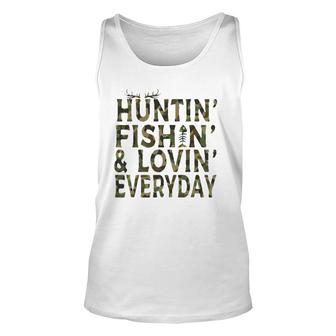 Hunting Fishing Loving Everyday Hunting Dad Gift Unisex Tank Top | Mazezy