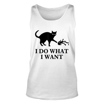I Do What I Want Cat Angry Unisex Tank Top - Thegiftio