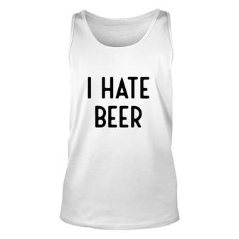 I Hate Beer I Funny White Lie Party Unisex Tank Top - Thegiftio UK