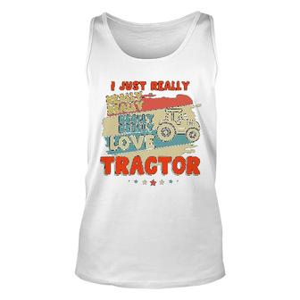 I Just Really Really Love Tractor Unisex Tank Top | Mazezy