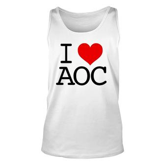 I Love Aoc I Heart Alexandria Ocasio-Cortez Fan Unisex Tank Top | Mazezy