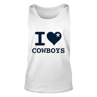 I Love Cowboys For Cowboys Lovers Unisex Tank Top - Thegiftio UK