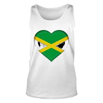 I Love Jamaica Jamaican Flag Heart Unisex Tank Top | Mazezy