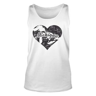 I Love Michigan Cute Vintage State Pride Gift Unisex Tank Top | Mazezy