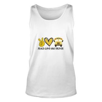 I Love Peace And Love School Bus Driver Cool Gifts Unisex Tank Top - Thegiftio UK