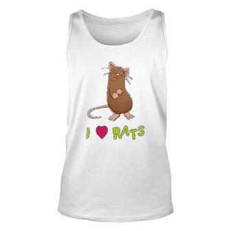 I Love Rats Funny Unisex Tank Top | Mazezy