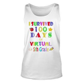 I Survived 100 Days Of Virtual 5Th Grade Students Teachers Unisex Tank Top | Mazezy