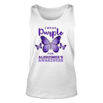 I Wear Purple For Alzheimer's Awareness Unisex Tank Top | Mazezy
