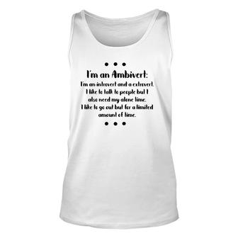 I'm An Ambivert Funny Definition Personality Unisex Tank Top | Mazezy