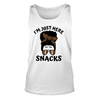 I'm Just Here For The Snacks Black Women Football Gameday Unisex Tank Top | Mazezy