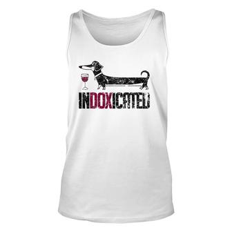 Indoxicated Dachshund Dog Lover Drinking Unisex Tank Top | Mazezy