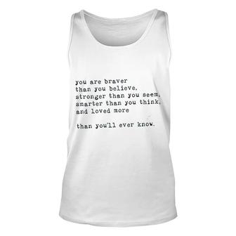 Inspirational Quotes Letter Printing Unisex Tank Top | Mazezy