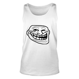 Internet Troll Meme Big Smiley Face Unisex Tank Top | Mazezy