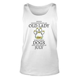 July Birthday Dog Owner Who Loves Dogs And Was Born In July Sunflowers Dog Paw Tank Top | Mazezy