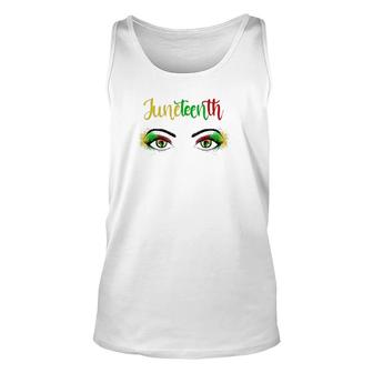 Juneteenth 1865 Bright Eyes African American Map Pan-African Colours Tank Top | Mazezy