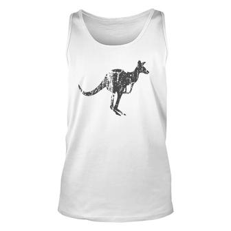 Kangaroo Vintage Design Kangaroo Print Unisex Tank Top | Mazezy AU