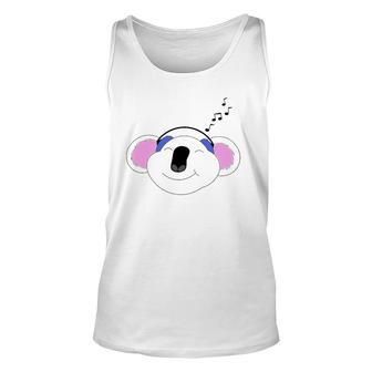 Koala Bear Spirit Animal Listening To Music Unisex Tank Top | Mazezy