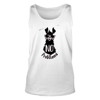Langwyqu Womens No Probllama Letter Print Loose Round Neck Casual Tank Top | Mazezy
