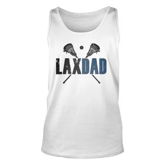 Mens Lax Dad Lacrosse Player Father Parent Coach Vintage Tank Top | Mazezy