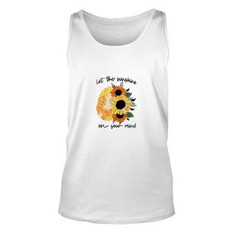 Let The Sunshine On Your Mind Sunflowers Brain Unisex Tank Top - Thegiftio UK