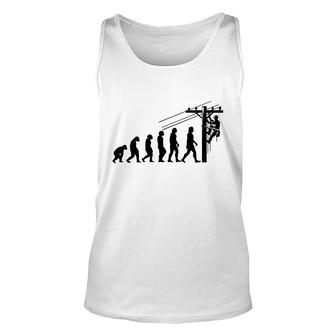 Lineman Evolution Funny Job Title And Gift For Job Lovers Unisex Tank Top - Thegiftio