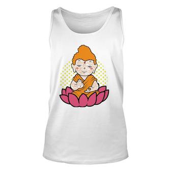 Little Buddha Lotus Flower Be Happy Just Chill Unisex Tank Top | Mazezy
