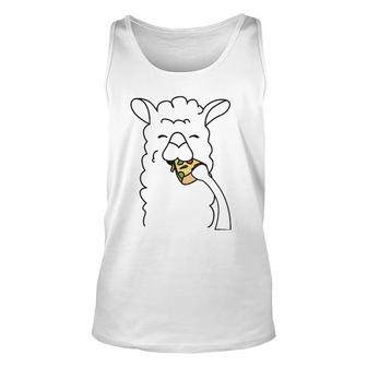 Llama Eating Pizza Alpaca Pizza Food Lover Foodie Tank Top | Mazezy