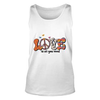 Love Is All You Need Peace Sign Hippie Style Unisex Tank Top - Thegiftio UK