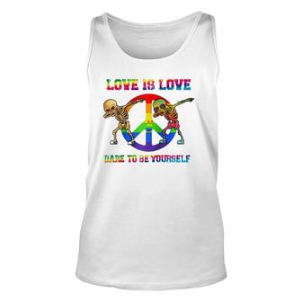Love Is Love - Dare To Be Yourself Pride Rainbow Lgbt Unisex Tank Top | Mazezy CA
