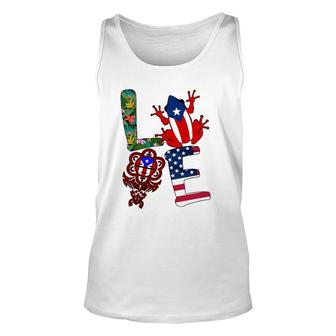 Love Puerto Rico Puerto Rican Flag Symbols Frog Atabey American Flag Floral Tank Top | Mazezy