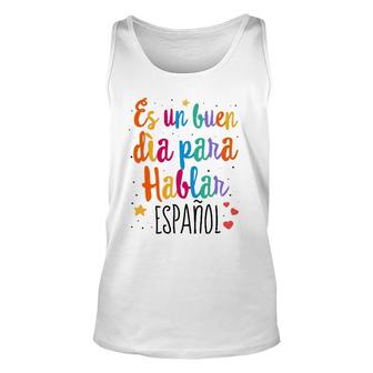Maestra Cute Rainbow Regalos Para Bilingual Spanish Teacher Unisex Tank Top | Mazezy