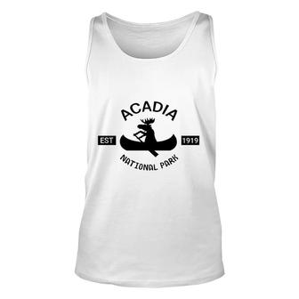 Maine Acadia National Park Moose Canoe Unisex Tank Top - Thegiftio