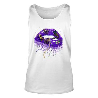 Mardi Gras Lips Queen Carnival Costume New Orleans Lips Unisex Tank Top | Mazezy