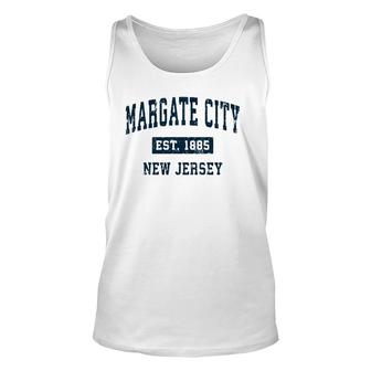 Margate City New Jersey Nj Vintage Sports Navy Print Tank Top | Mazezy