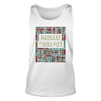 Massage Therapist Gifts Heart Therapy Chiropractor Unisex Tank Top - Thegiftio