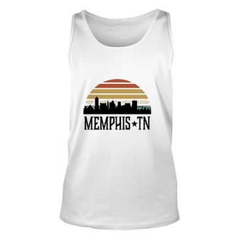 Memphis Tennessee Skyline Retro Sunset Unisex Tank Top | Mazezy
