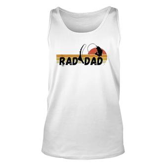 Mens Cool Retro Fishing Rad Dad Father's Day Unisex Tank Top | Mazezy