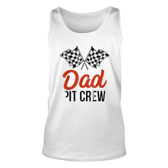 Mens Dad Pit Crew Funny Hosting Car Race Birthday Party Unisex Tank Top - Seseable