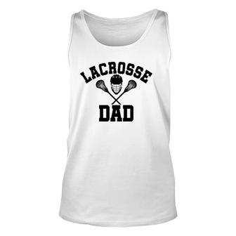 Mens Lacrosse Dad Lax Daddy Father's Day Gift Unisex Tank Top | Mazezy