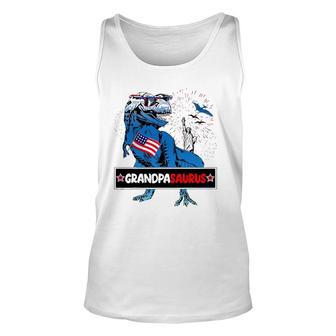 Mens Matching Family 4Th Of July Patriotic Grandpasaurusrex Unisex Tank Top | Mazezy