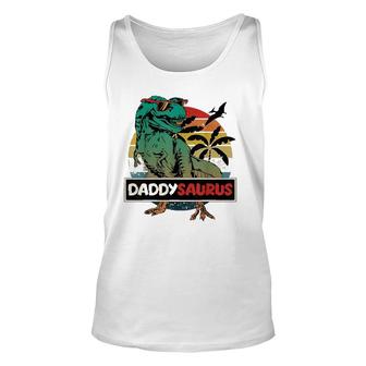 Mens Matching Family Daddysaurusrex Father's Day Dad Unisex Tank Top | Mazezy