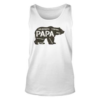 Men's Papa Camping Bear Top Camper Grandpa Gifts For Men Unisex Tank Top | Mazezy