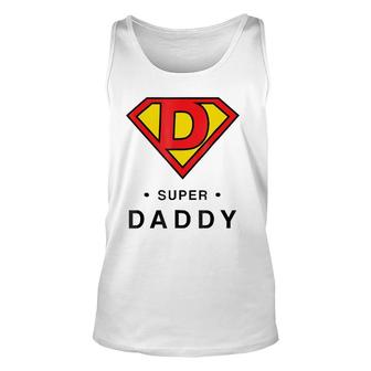 Mens Super Daddy Gift Father's Day Present Super Hero Unisex Tank Top | Mazezy