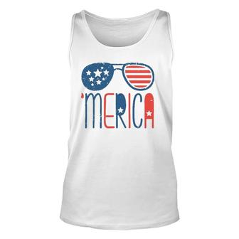 Merica American Flag Aviators Toddler4th July Usa Flag Sunglass Tank Top | Mazezy UK