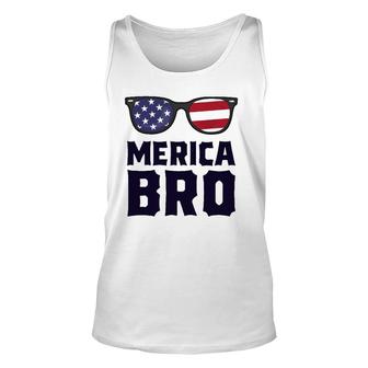 Merica Bro 4Th Of July Sunglasses Patriotic American Unisex Tank Top | Mazezy