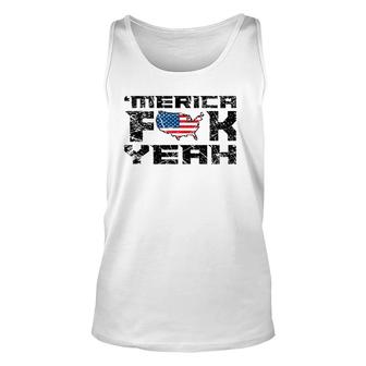 Merica Fck Yeah - 4Th Of July Usa Funny Unisex Tank Top | Mazezy UK