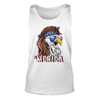 Merica Usa American Flag Patriotic 4Th Of July Bald Eagle Unisex Tank Top | Mazezy