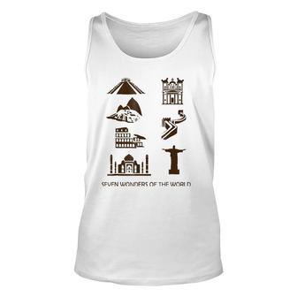 New Seven Wonders Of The World Geography Unisex Tank Top | Mazezy