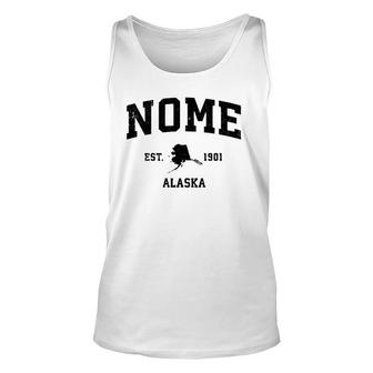 Nome Alaska Ak Vintage Sports Design Black Print Unisex Tank Top | Mazezy