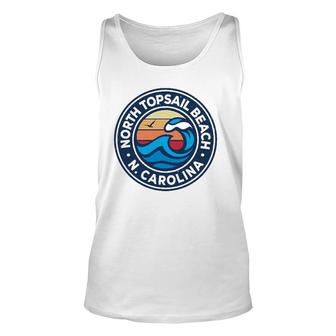 North Topsail Beach North Carolina Nc Vintage Nautical Waves Tank Top | Mazezy